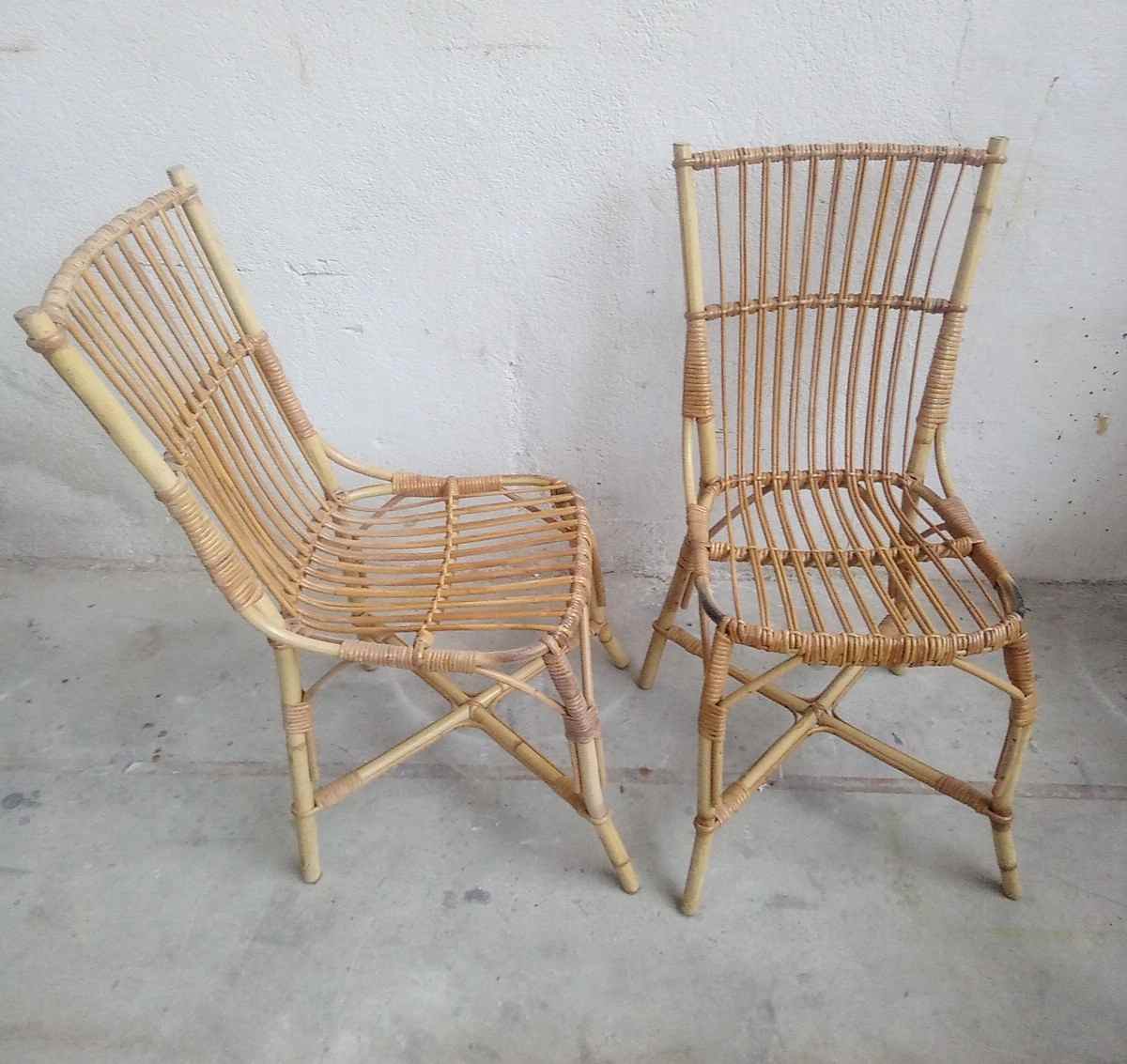 Lot de 4 chaises rotin