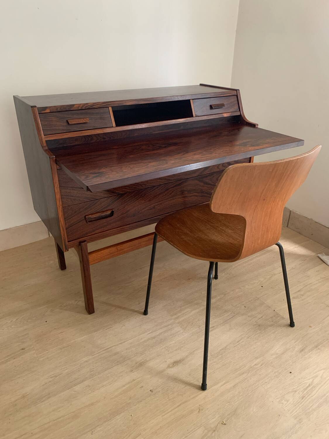 Scandinavian rosewood secretary desk by Arne Wahl Iversen