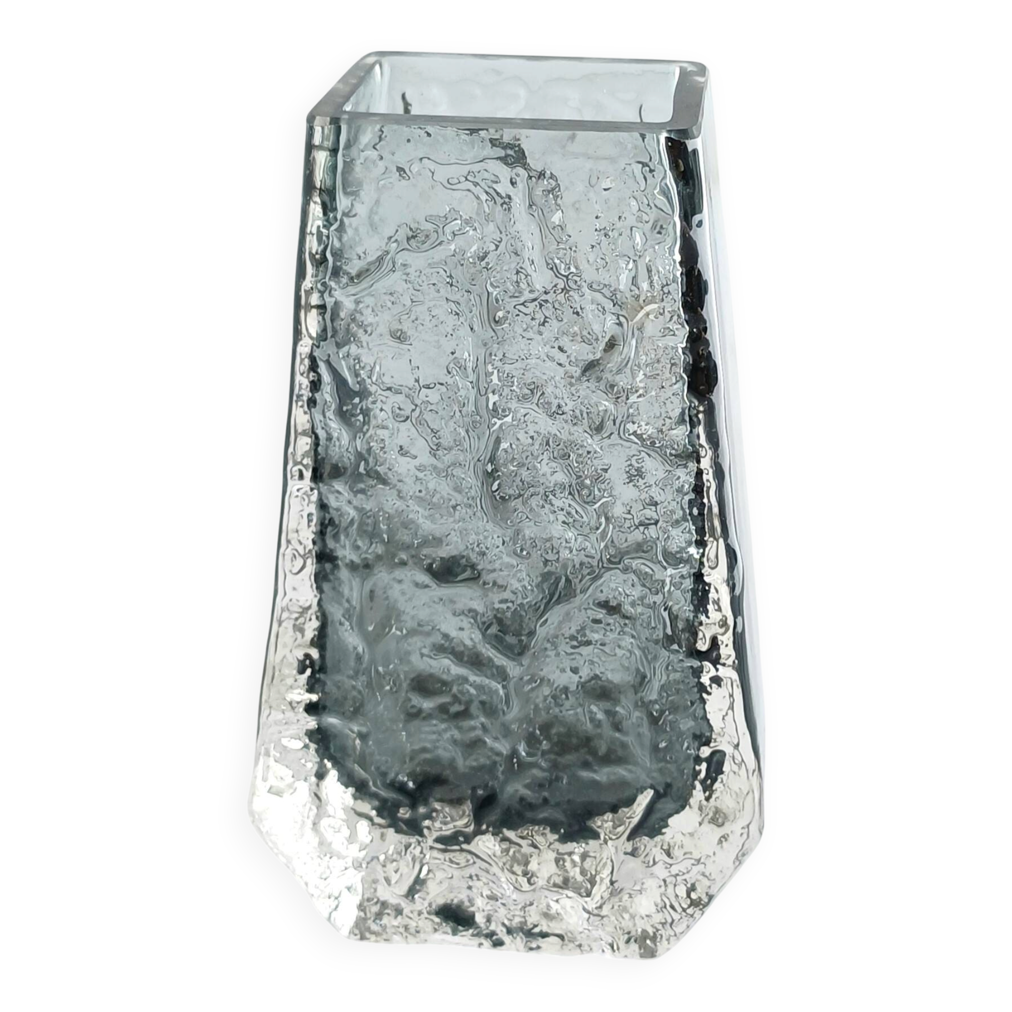 Whitefriars Pewter Coffin Vase by Geoffrey Baxter - textured range