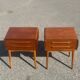 Teak bedside tables with oak legs attributed to Johannes Andersen, 1964, set of 2