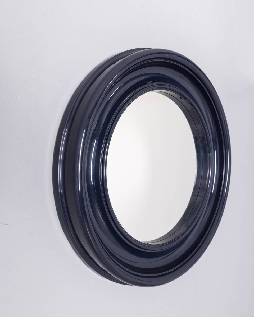 Vintage 1970s Italian design blue plastic wall mirror