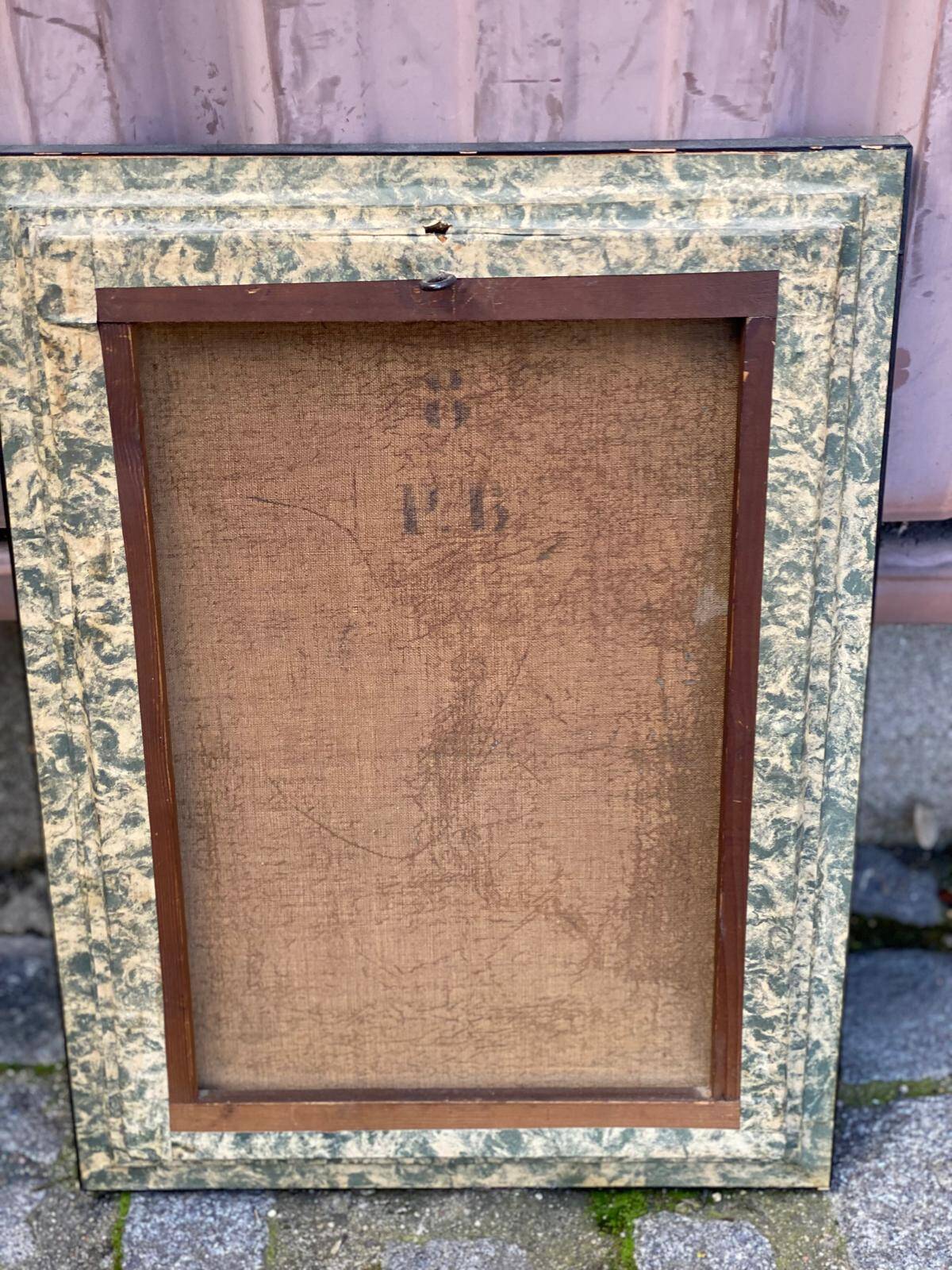 Oil painting on canvas city path 39x52cm