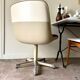 Strafor armchair in beige plastic and brown herringbone wool 1960s'