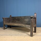 Antique Spanish chestnut wood bench from the 18th century