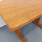 Charlotte Perriand Les Arcs vintage rectangular pine dining table from the 60s 70s