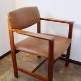 1960s Scandinavian armchair – rosewood, leather, vintage