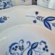 Lot de 6 assiettes creuses KG Lunéville liseré bleu et fleurs jaunes et bleu jaune