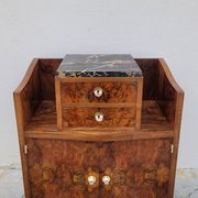Meuble commode d'époque Art Déco en loupe de noyer -1930s