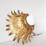 Wall lamp or ceiling lamp flower in gilded metal