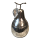 Silver-plated metal and plastic pear-shaped ice bucket.