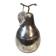 Silver-plated metal and plastic pear-shaped ice bucket.