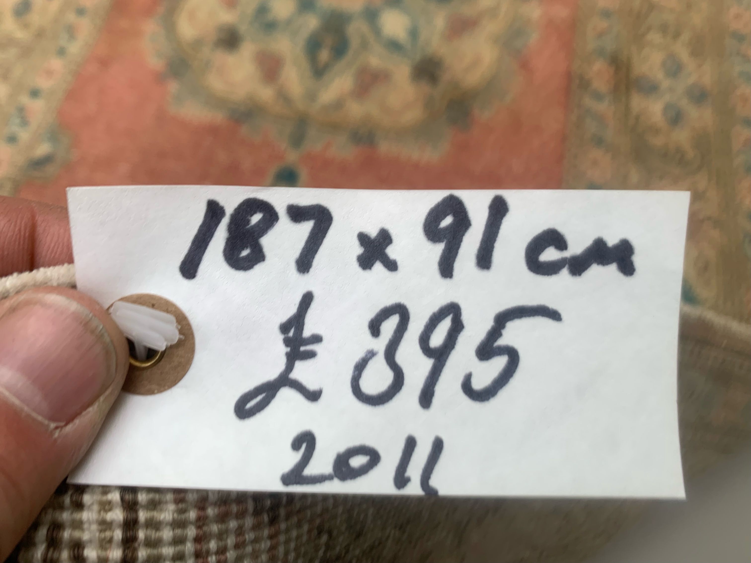 Vintage turkish oushak rug 187x91 cm carpet