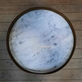 Small marble top pedestal table