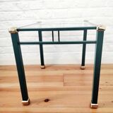 Side table end of sofa in vintage green metal