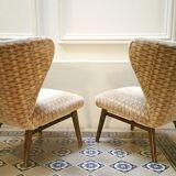 Chair Danish wingback Chair Scandinavian flesh small wing of Elias Svedberg
