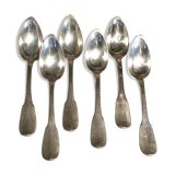 grâgout spoons, plain, monogrammed, solid silver