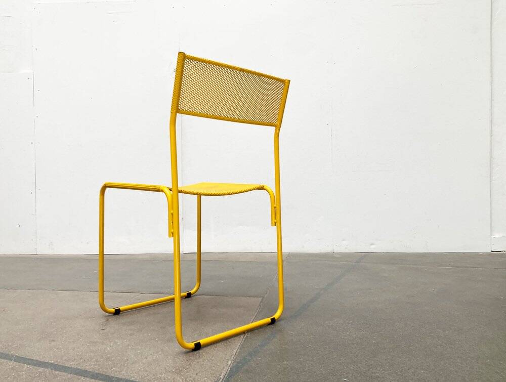 Italian perforated metal chair from the mid-century space age, 1960s.