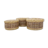 Ste of 3 boxes in vintage wicker