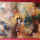 Tableau abstrait Technique mixte huile sur toile et collage Apocalypse