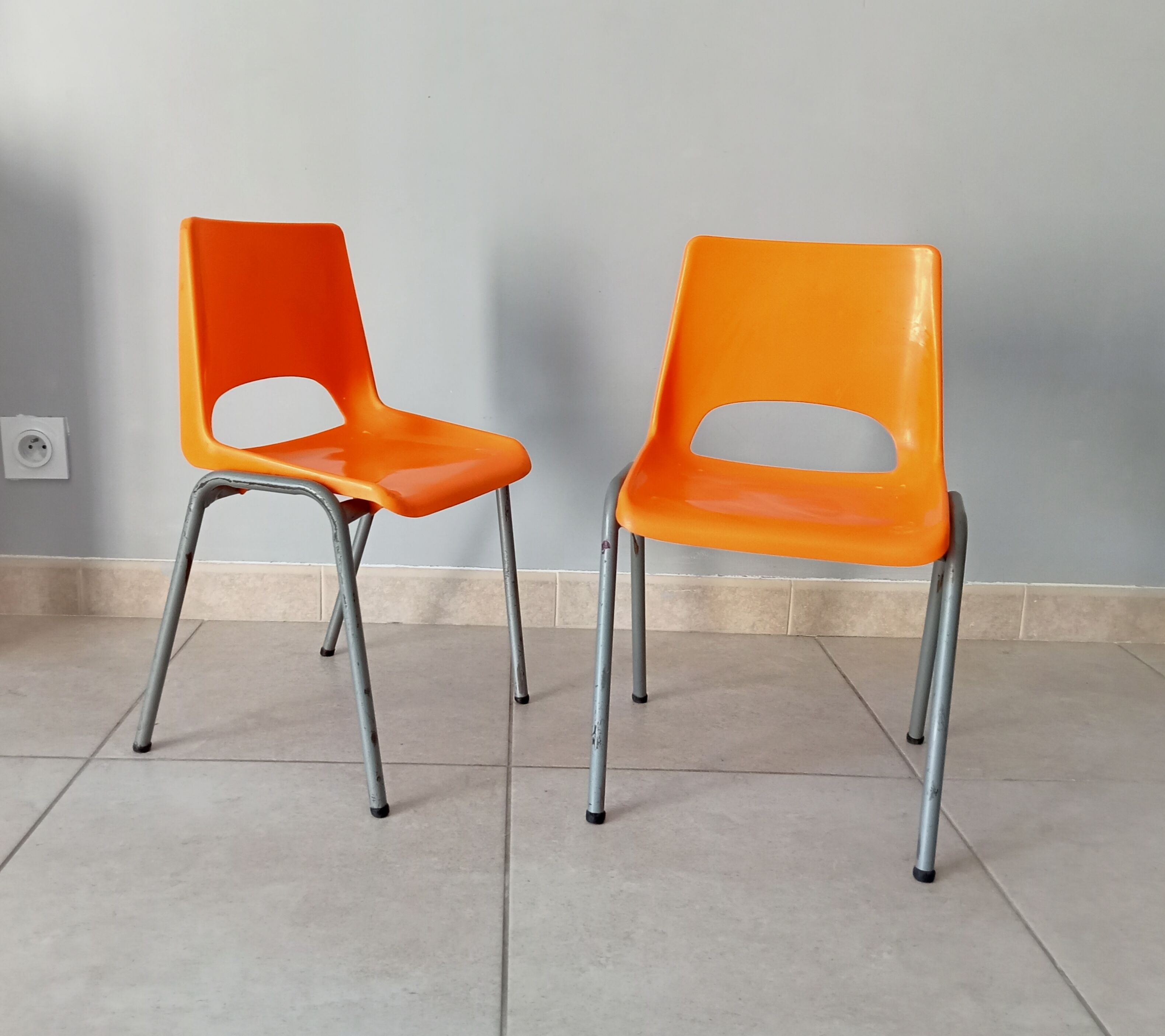 Pair of 70s kindergarten chairs