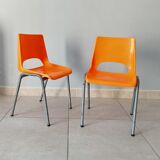Pair of 70s kindergarten chairs