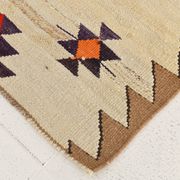 3x10 Kilim Purple Cream Vintage Runner Rug 91x314Cm