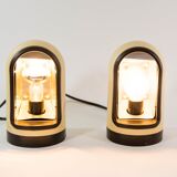 Table lamp and beige applique inside aluminum 70s