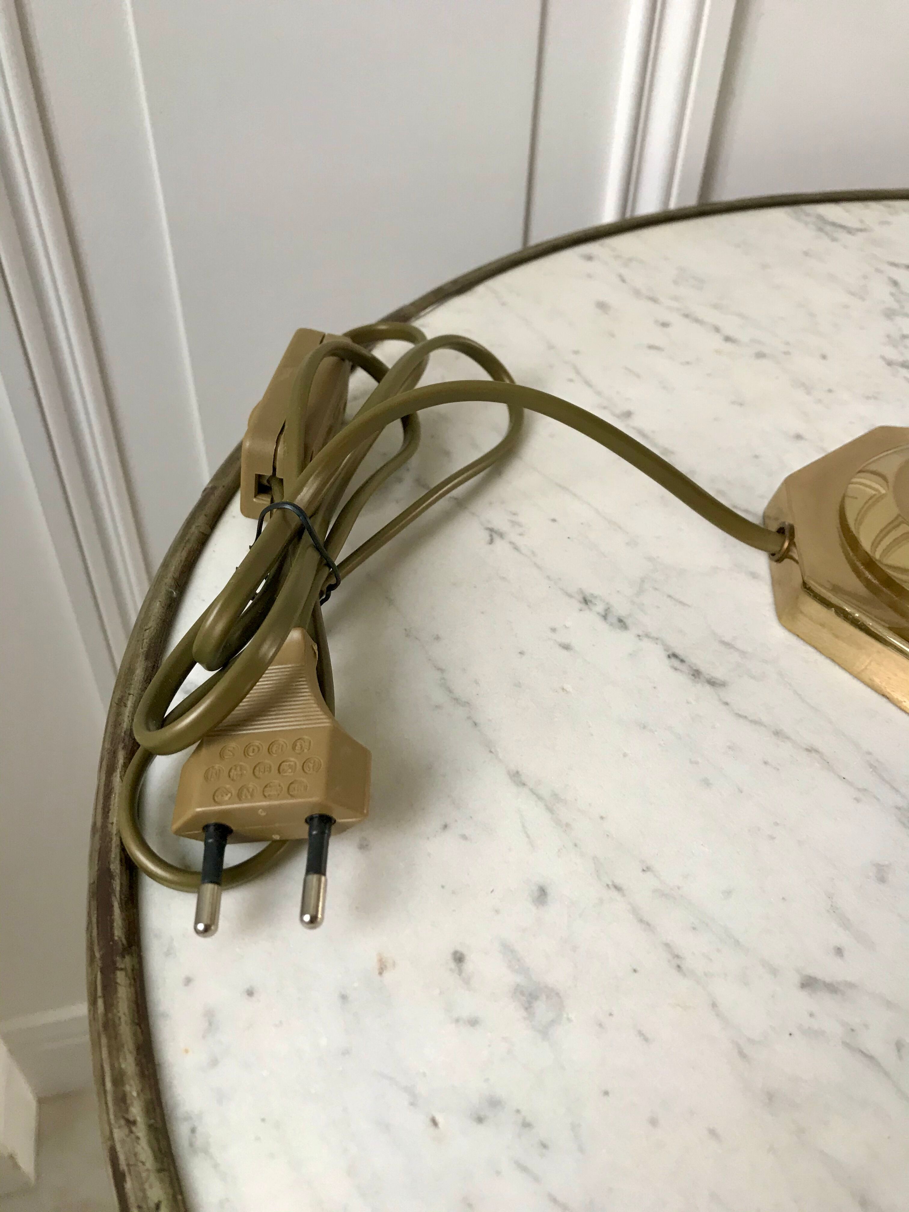Tulip lamp in brass and glass 50s