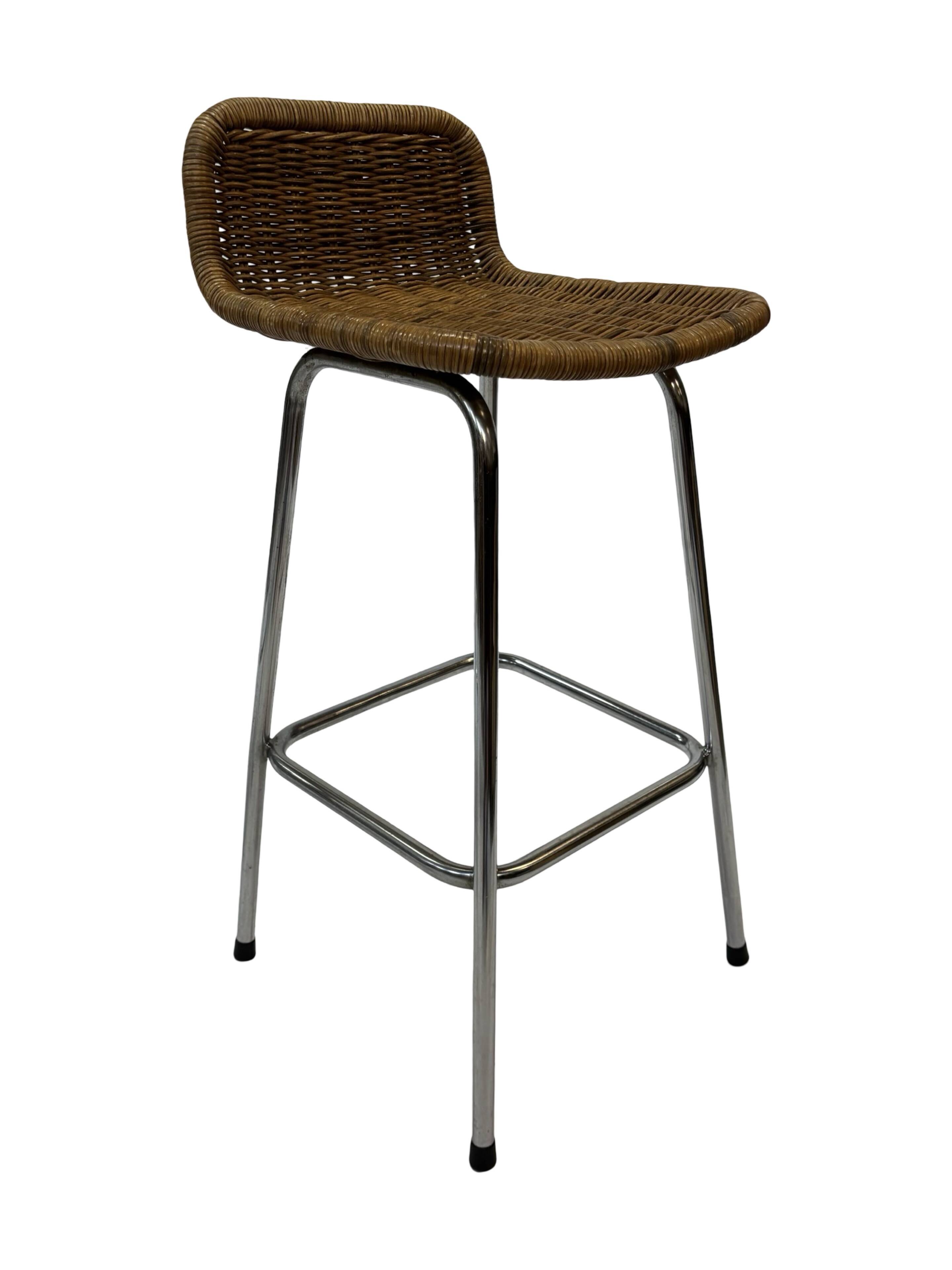 Set of 4 vintage bar stools Dirk van Sliedregt Rohe Noordwolde 1960's