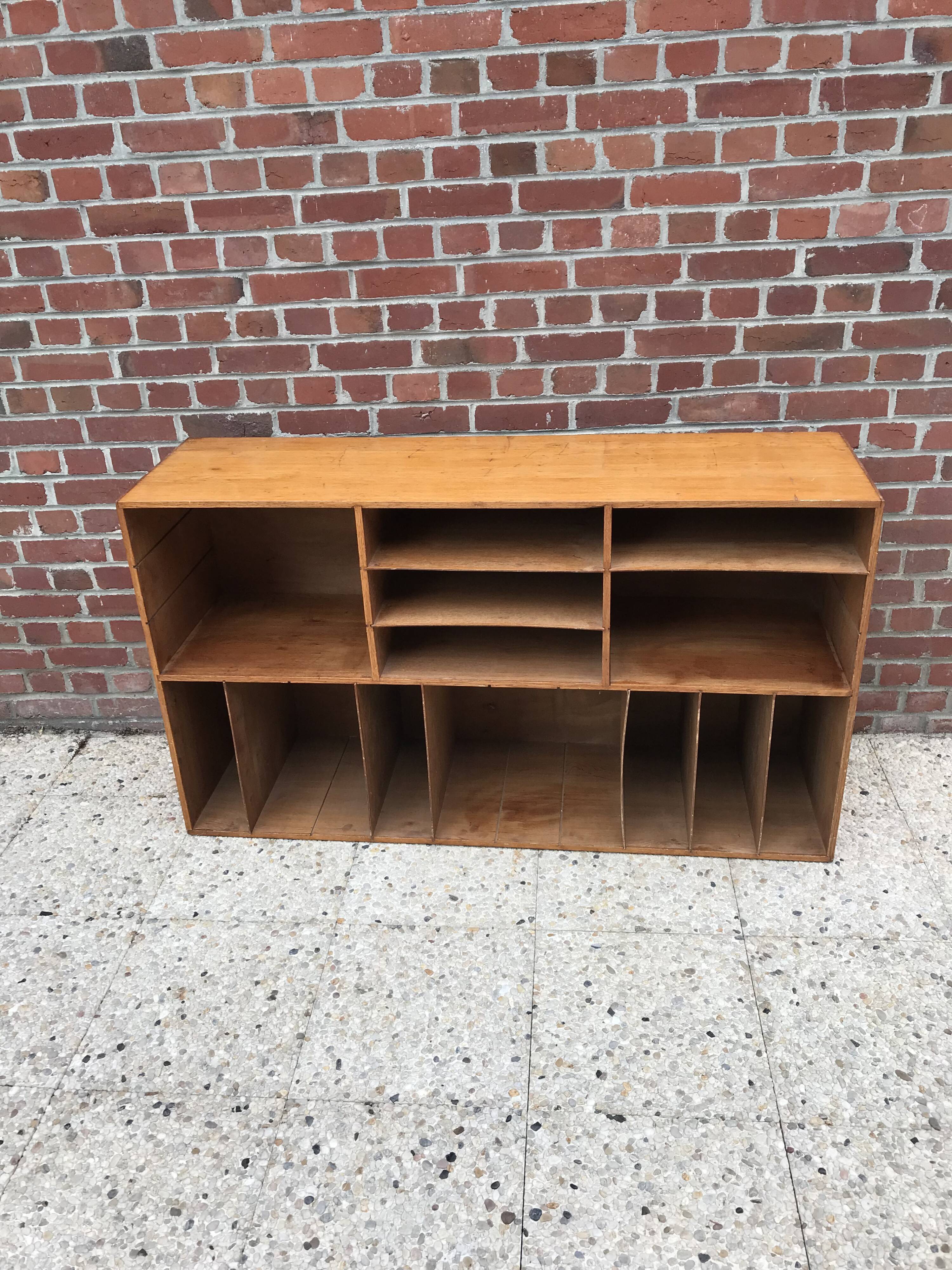 Wooden loom chest of drawers with locker