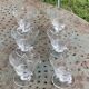 6 antique champagne glasses, chiseled floral motif, collector's item