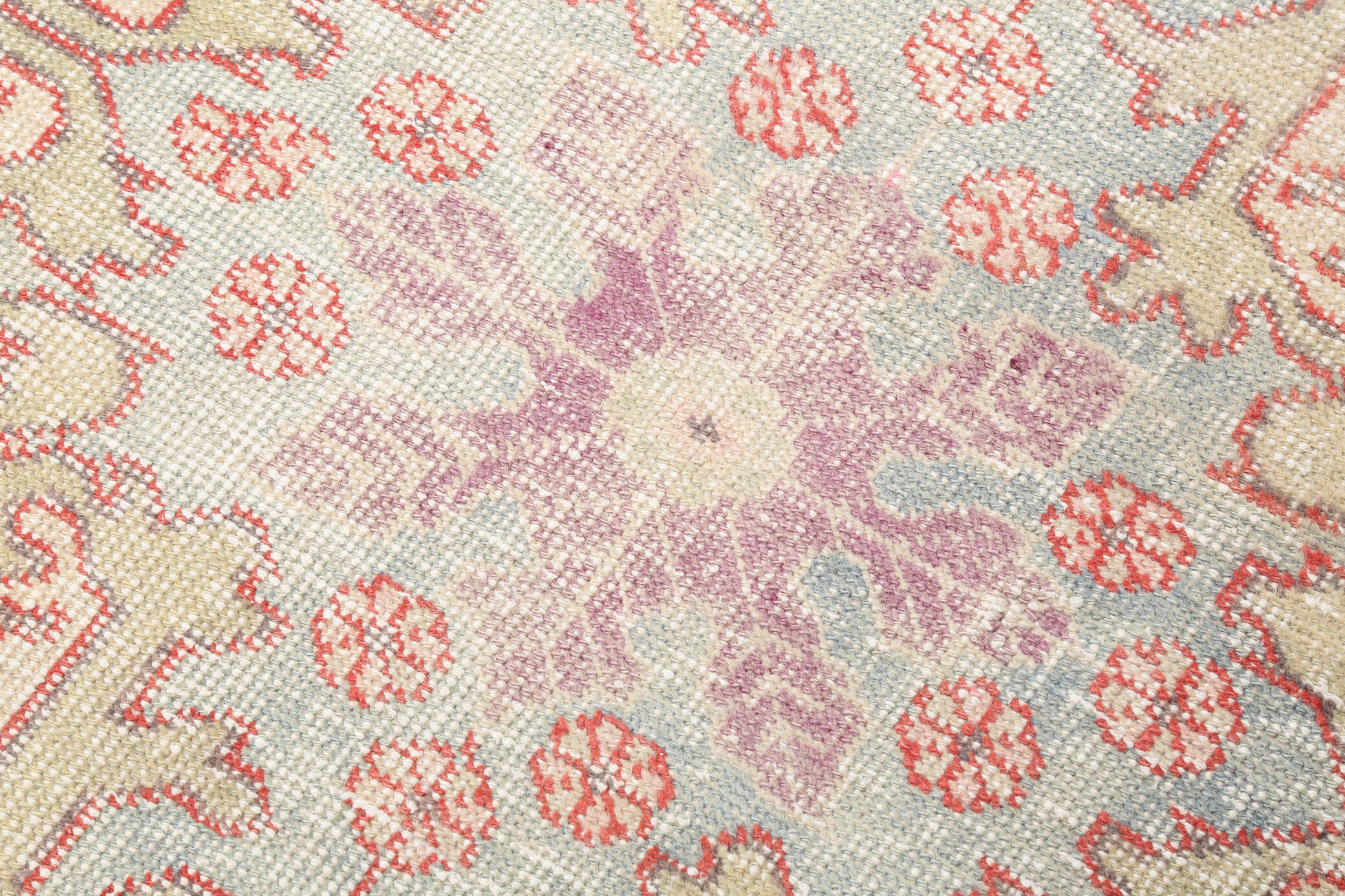 3x6 red and beige wool turkish rug 198x112cm