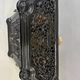 Antique decorative fireplace insert ornate cast iron black 1900s French style