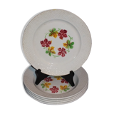 5 Digoin Sarreguemines vintage plates - pampres service