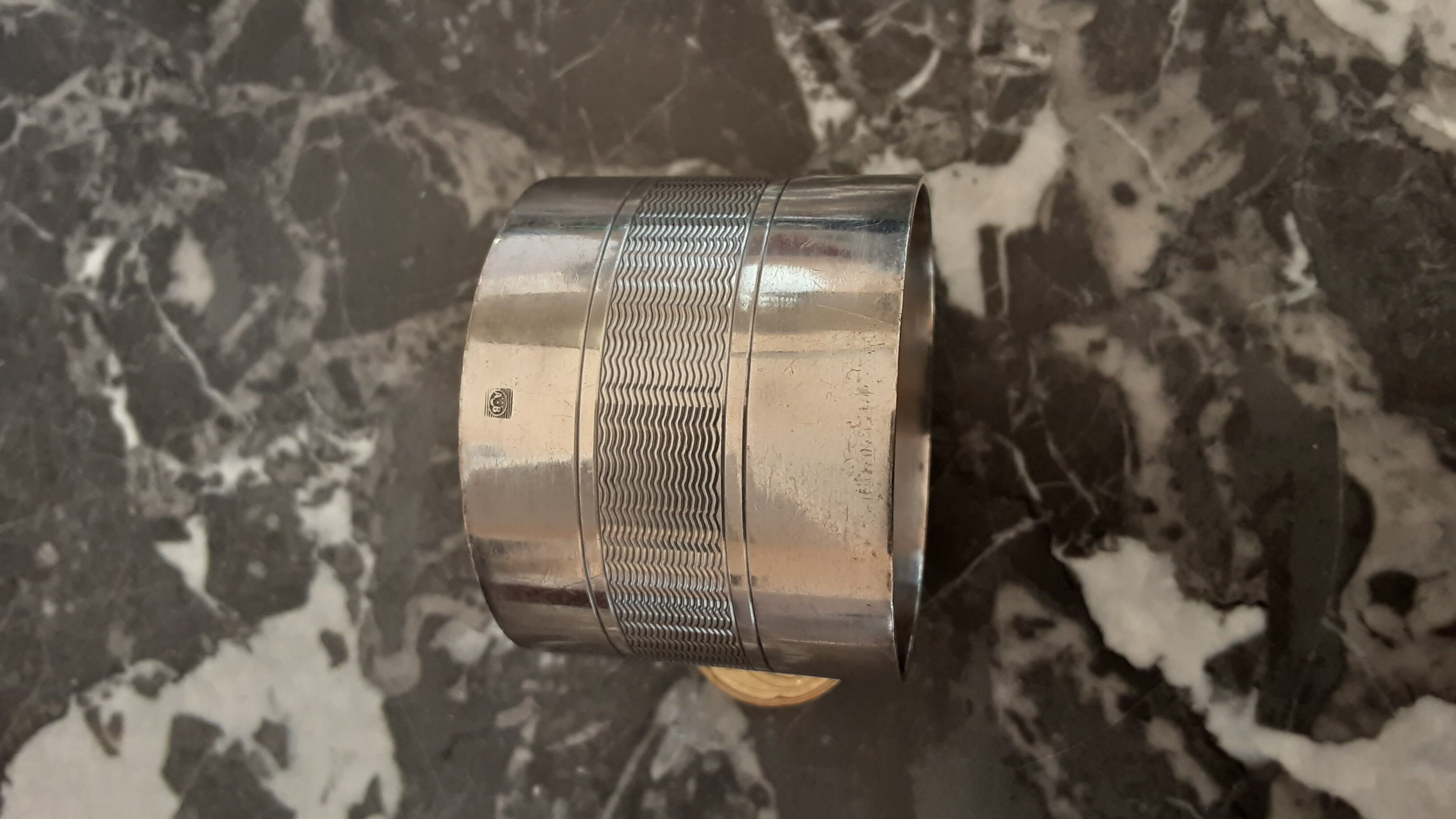 Silver plated towel round - vintage