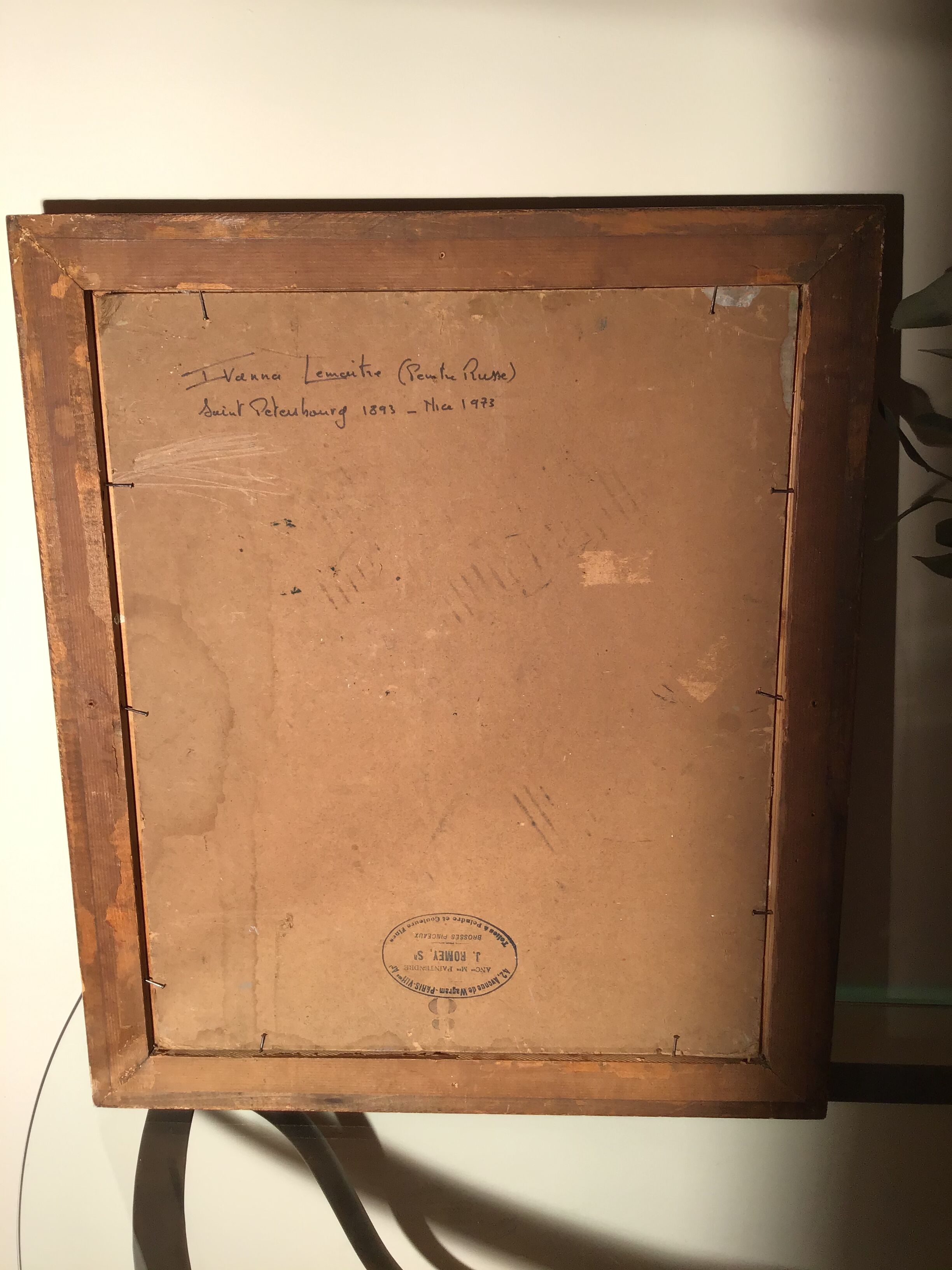 Antique painting, flowers in a vase