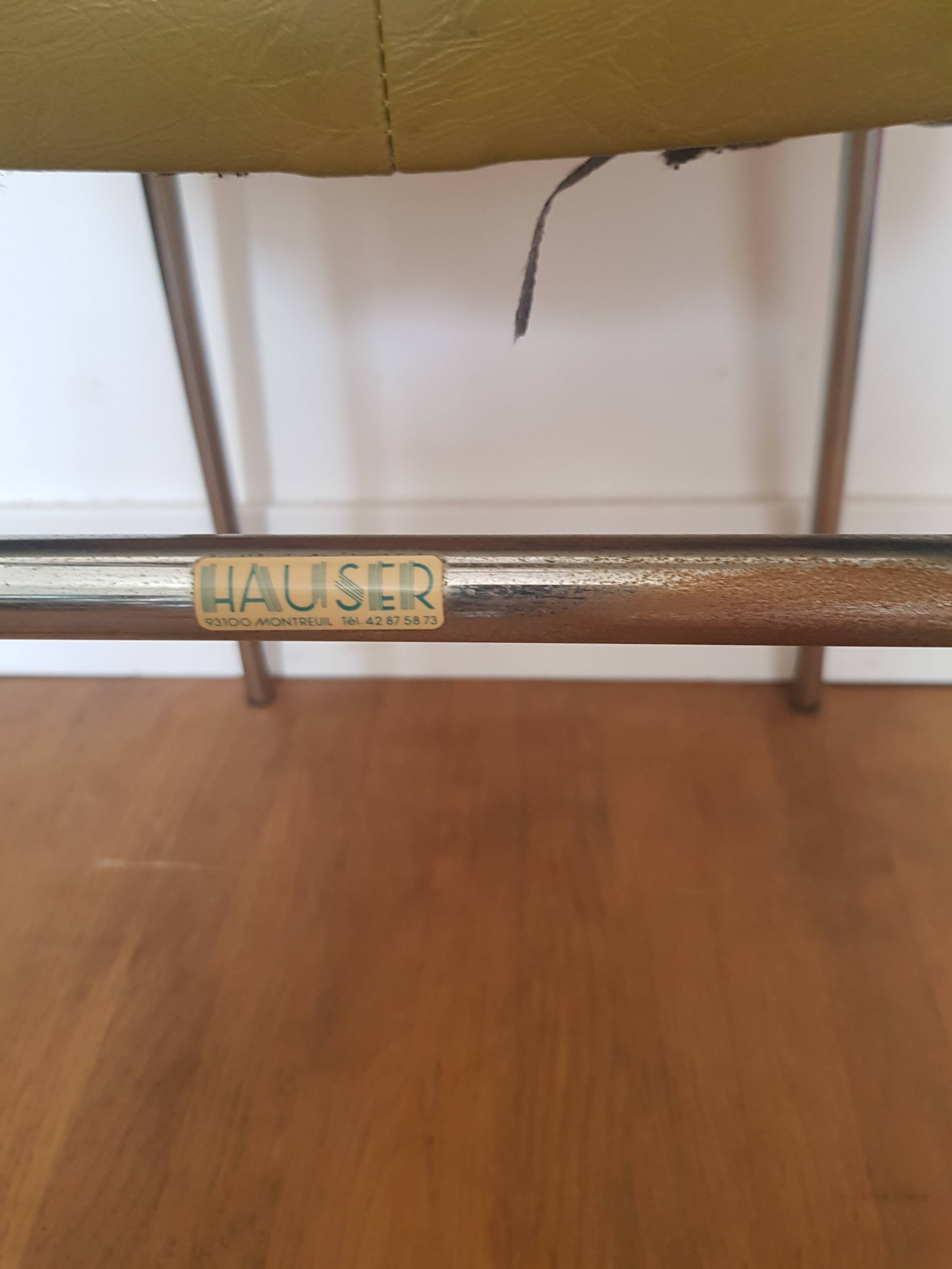 Vintage Hauser metal and skai chair
