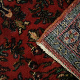 Vintage hamadan runner rug traditional long red wool carpet- 105x250cm