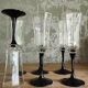 Set of 6 Arcoroc flutes with black stems – 1970s design