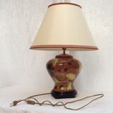 Ceramic table lamp with lampshade contemporary French manufacture dimension: H-60xD25cm-