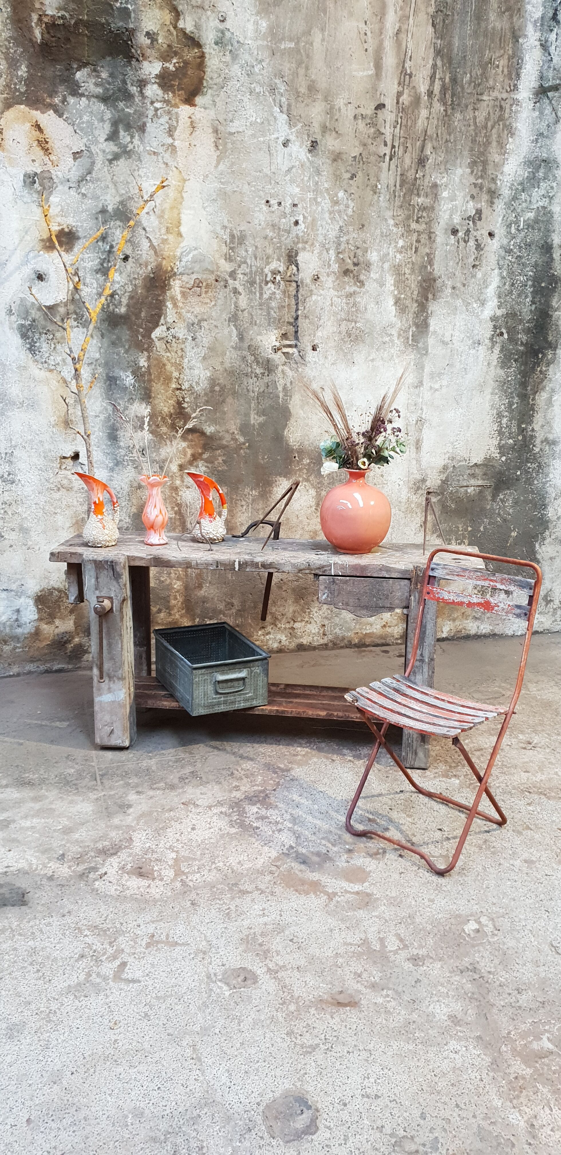 Vintage carpentry workbench