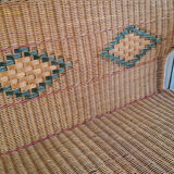 Braided rattan bench 128cm
