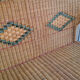 Braided rattan bench 128cm