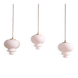 Scandinavian trio of suspensions in white opaline, 1960s