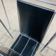 Chrome and black leather magazine rack, 1970s.