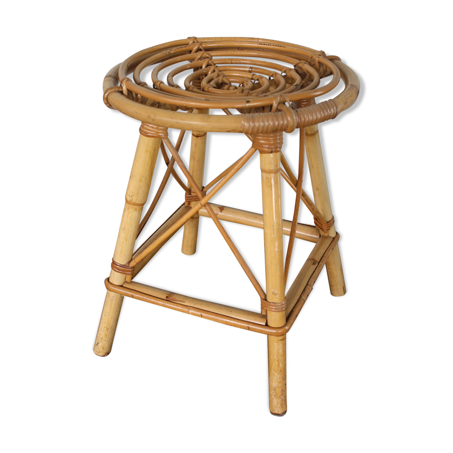 Vintage rattan stool