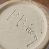 Glazed stoneware coffee pot - Biron art pottery - Vintage ceramics