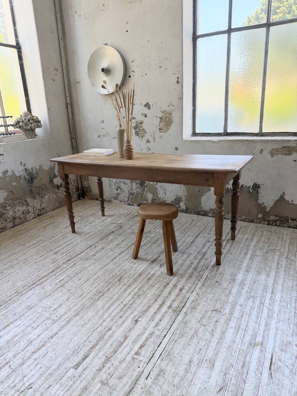 Table de ferme, bistrot en hêtre 1900