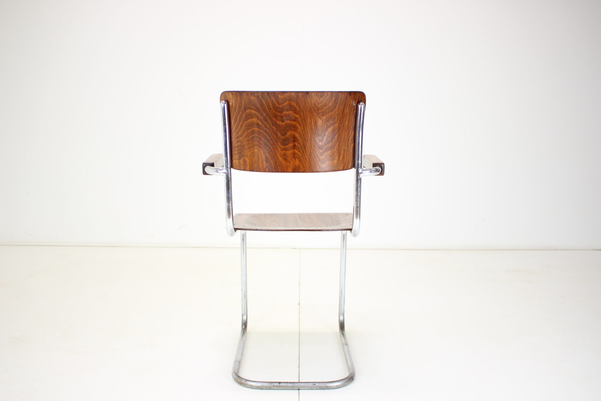 Chaise Bauhaus chrome restaurée par Rudolf Vichr Prag années 1930