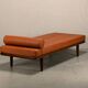 Hans J. Wegner GE19 Daybed in Teak and Camel Leather for Getama Denmark